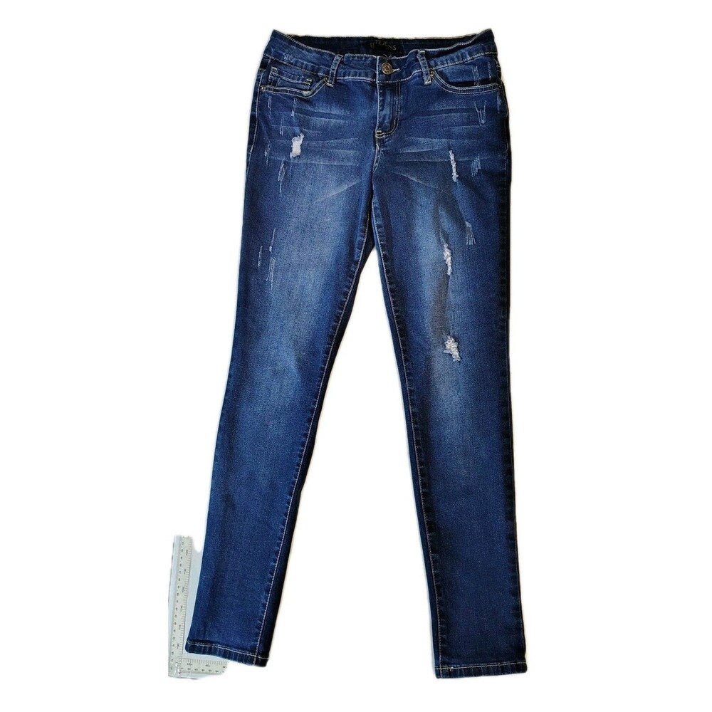 Elite High Rise dark denim distressed 7/8 Jeans